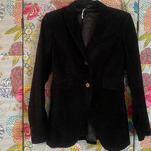 NWOT THEORY Women's black velvet, long line blazer size 4